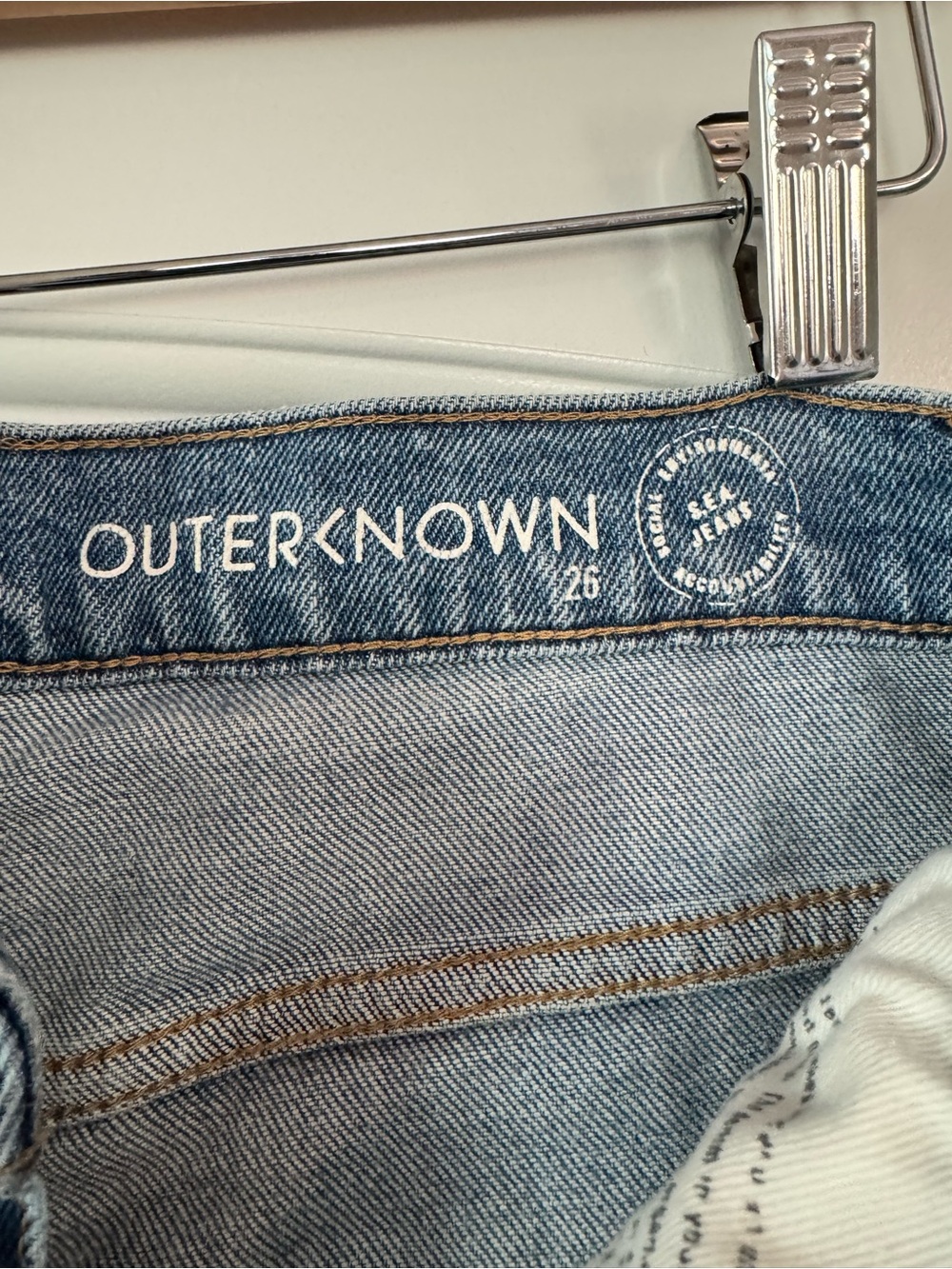 Outerknown SEA Jeans Light Wash Distressed Straight Jeans Size 26 Sustainable - Picture 5 of 9